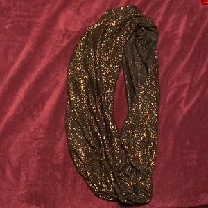 Black and Gold Infinity Scarf